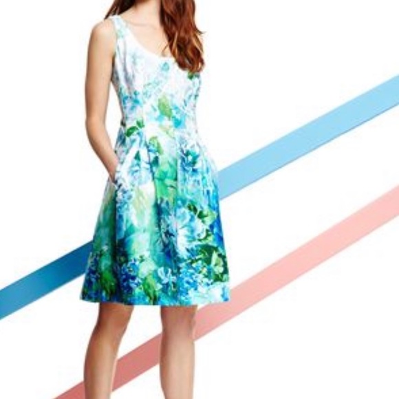 Nine West Floral A-line Sleeveles Dress Size 4 - Picture 3 of 16